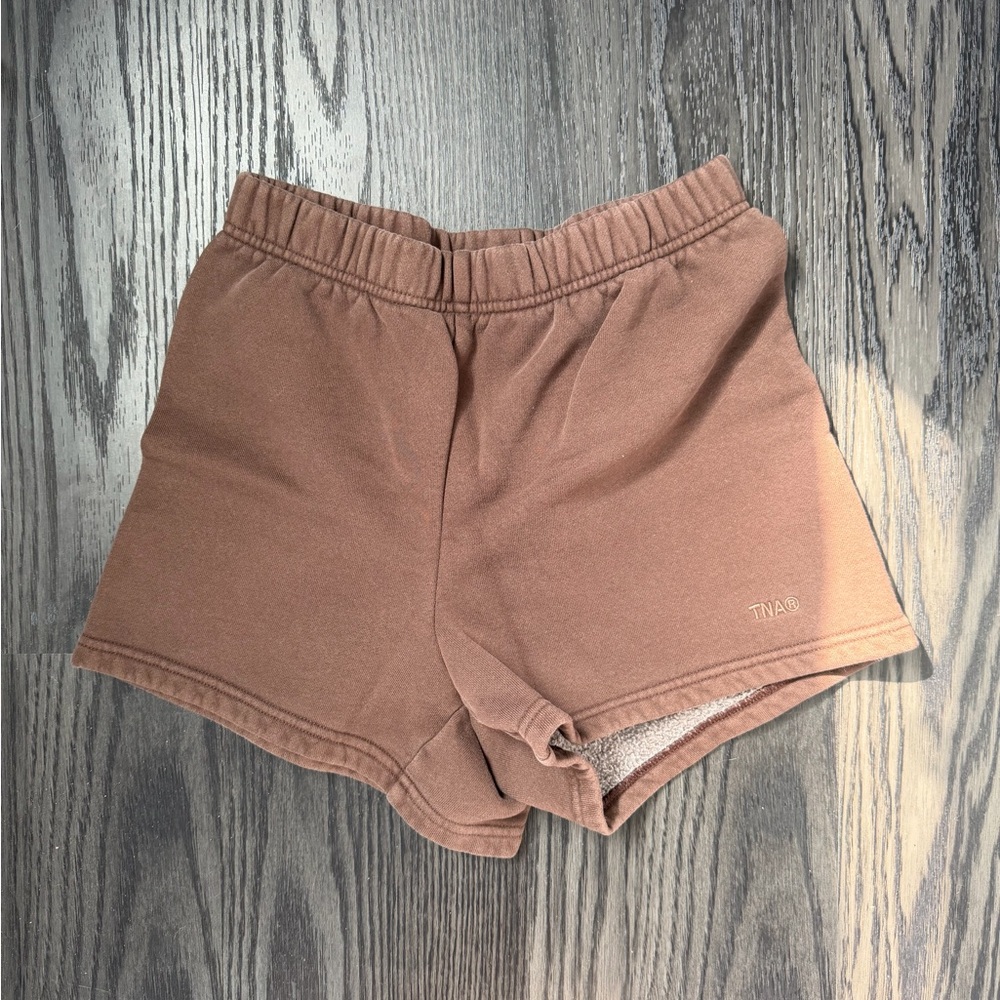 Aritzia TNA High-Rise Athletic Shorts in Rust